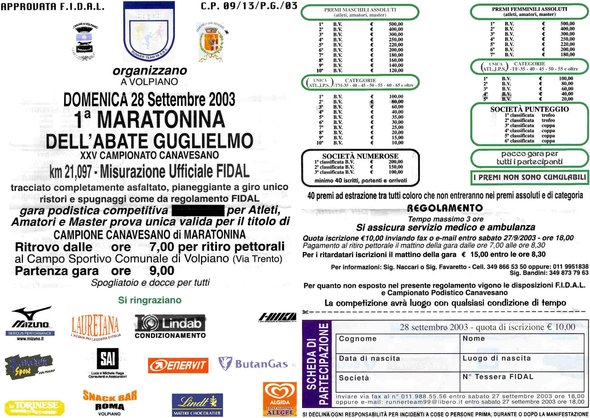 1a MARATONINA DELL'ABATE GUGLIELMO